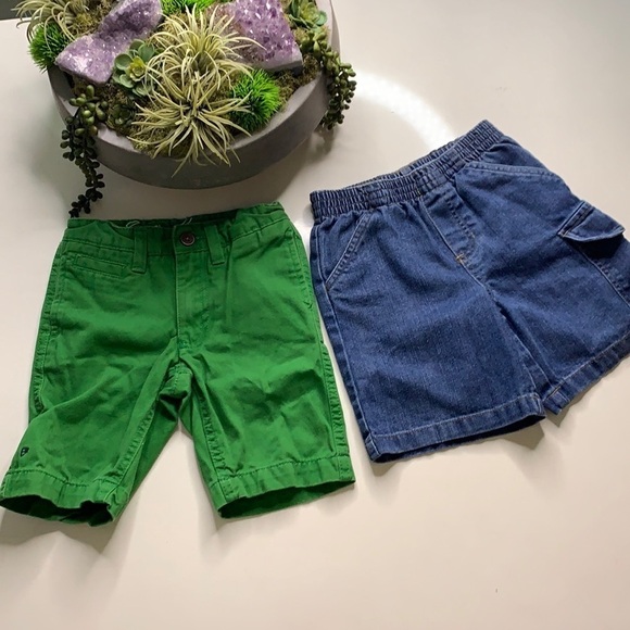 Toddler Shorts Green and Denim Eddie Bauer WonderKids 4T casual shorts - Picture 1 of 8